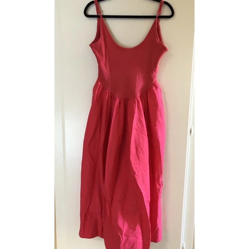 Free People Dylan Midi Open Back Dress Miami Beet Pink Size Small - Picture 4 of 9